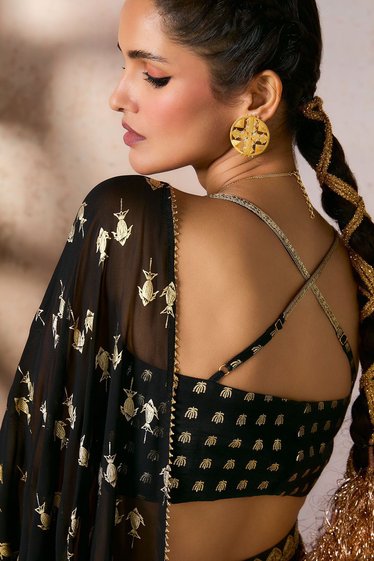 Black Mystic Drape Saree