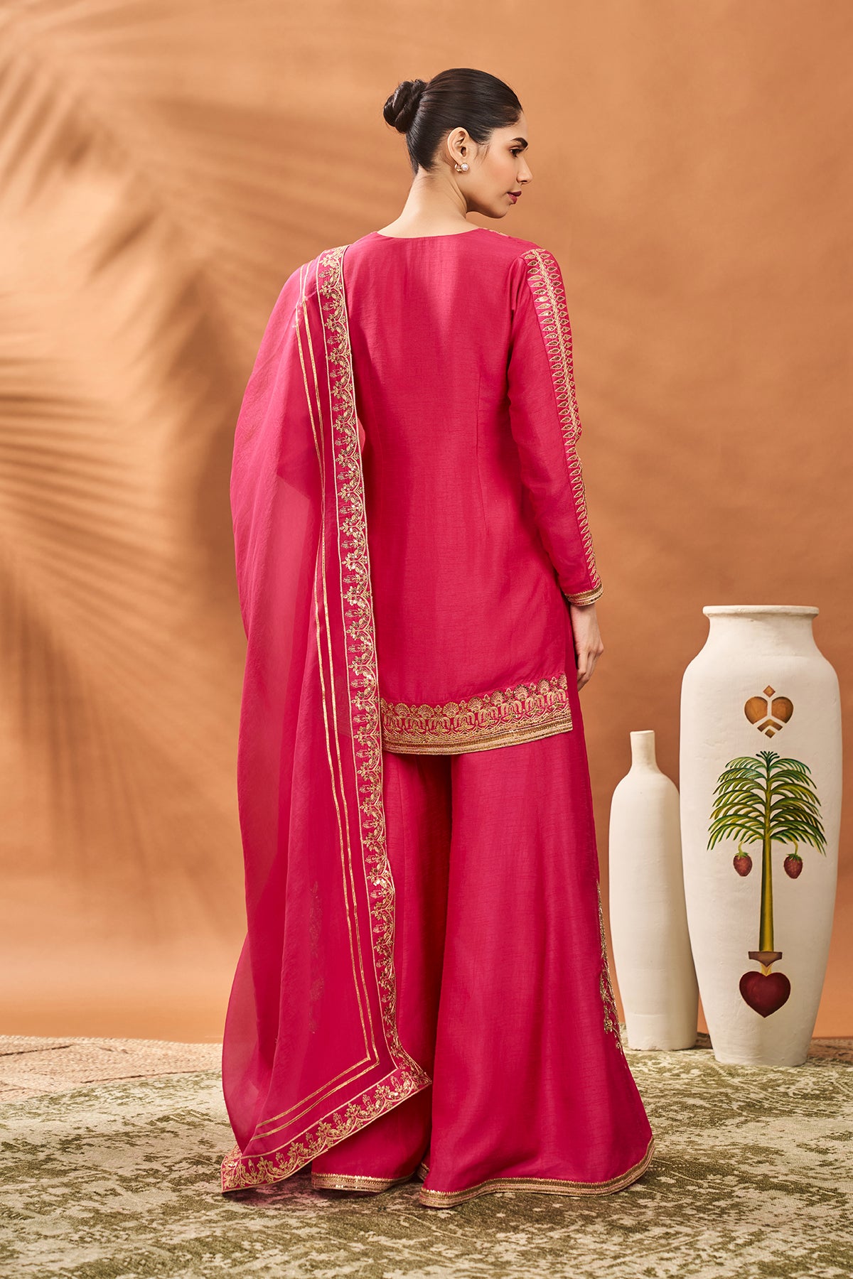 PINK TRIKONE SHARARA SET