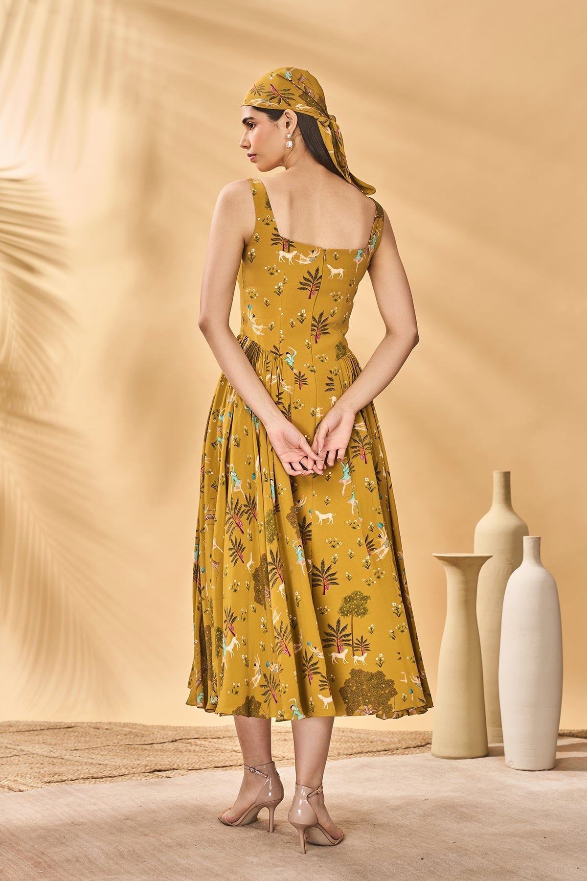 Mustard Pirouette Picnic Corset Dress
