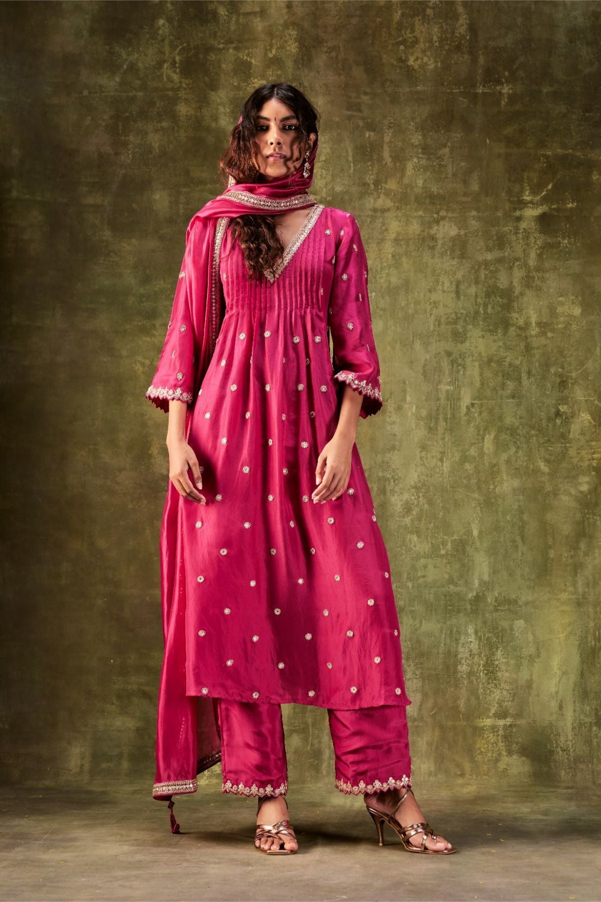 Rani Pink Anarkali Set