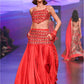 Surkh Laal Embroidered Skirt Paired With Asymmetric Blouse & Dupatta