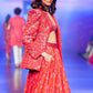 Surkh Laal Patchwork Jacket Paired With Floral Printed Skirt & Blouse