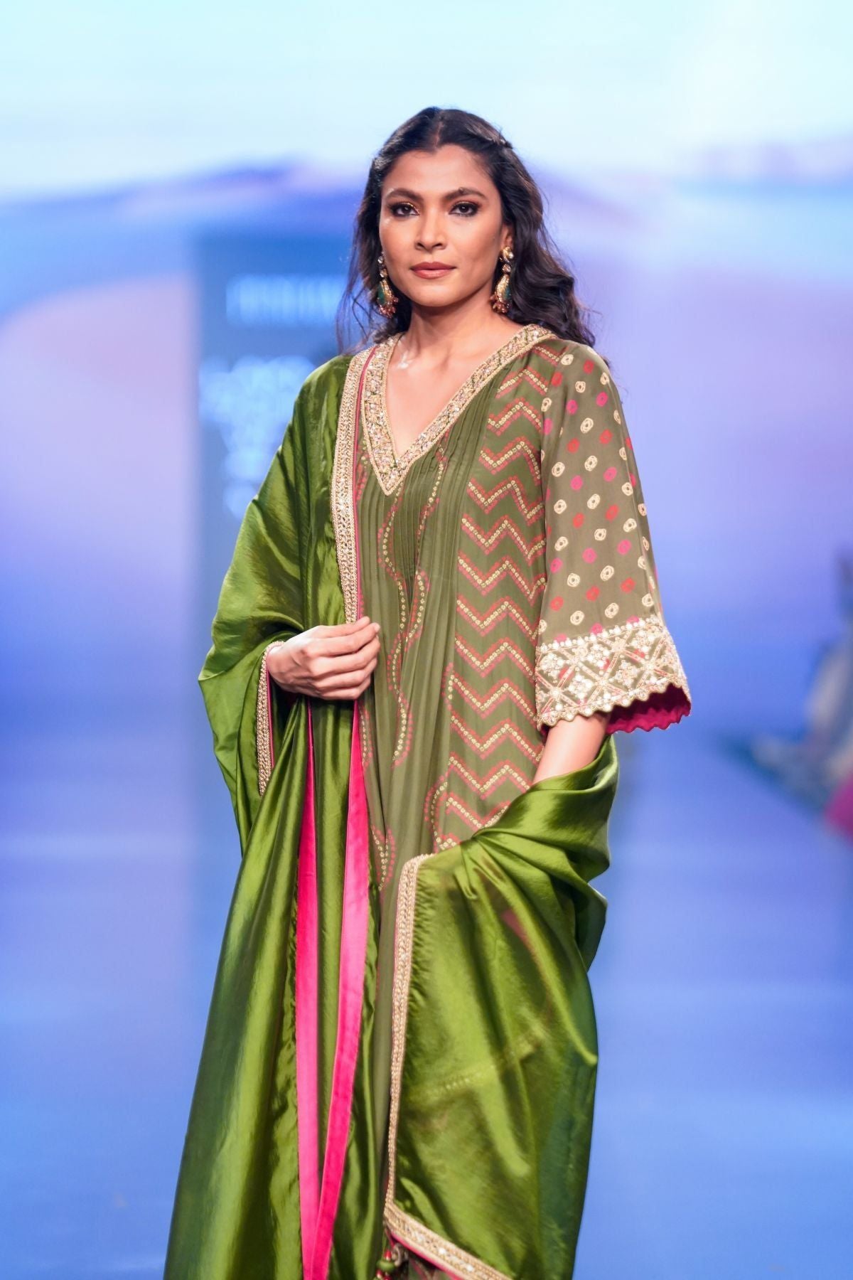 Classic V Neck Anarkali Kurta Set