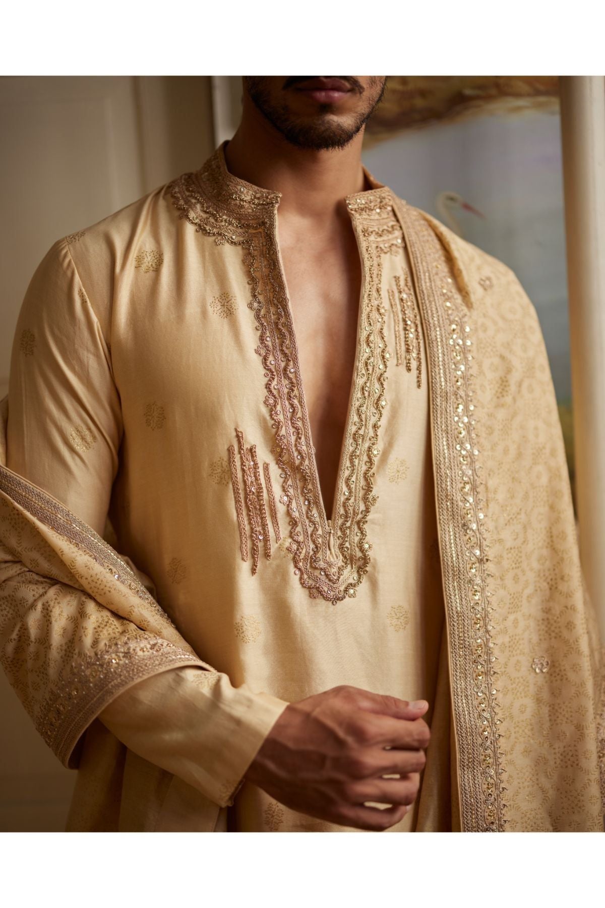 Buttercup Kurta With Dushala & Churidar