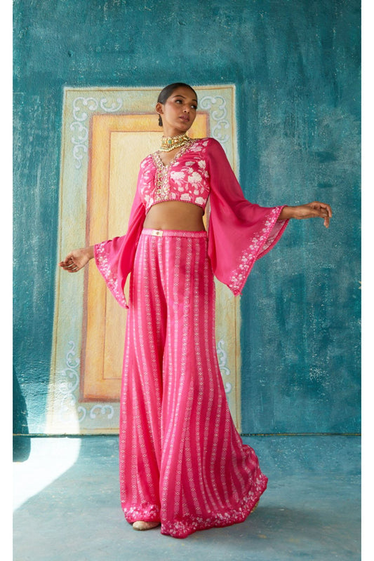 Pink Printed Pant Set