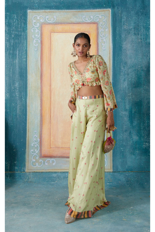 Mint Printed Pant Set