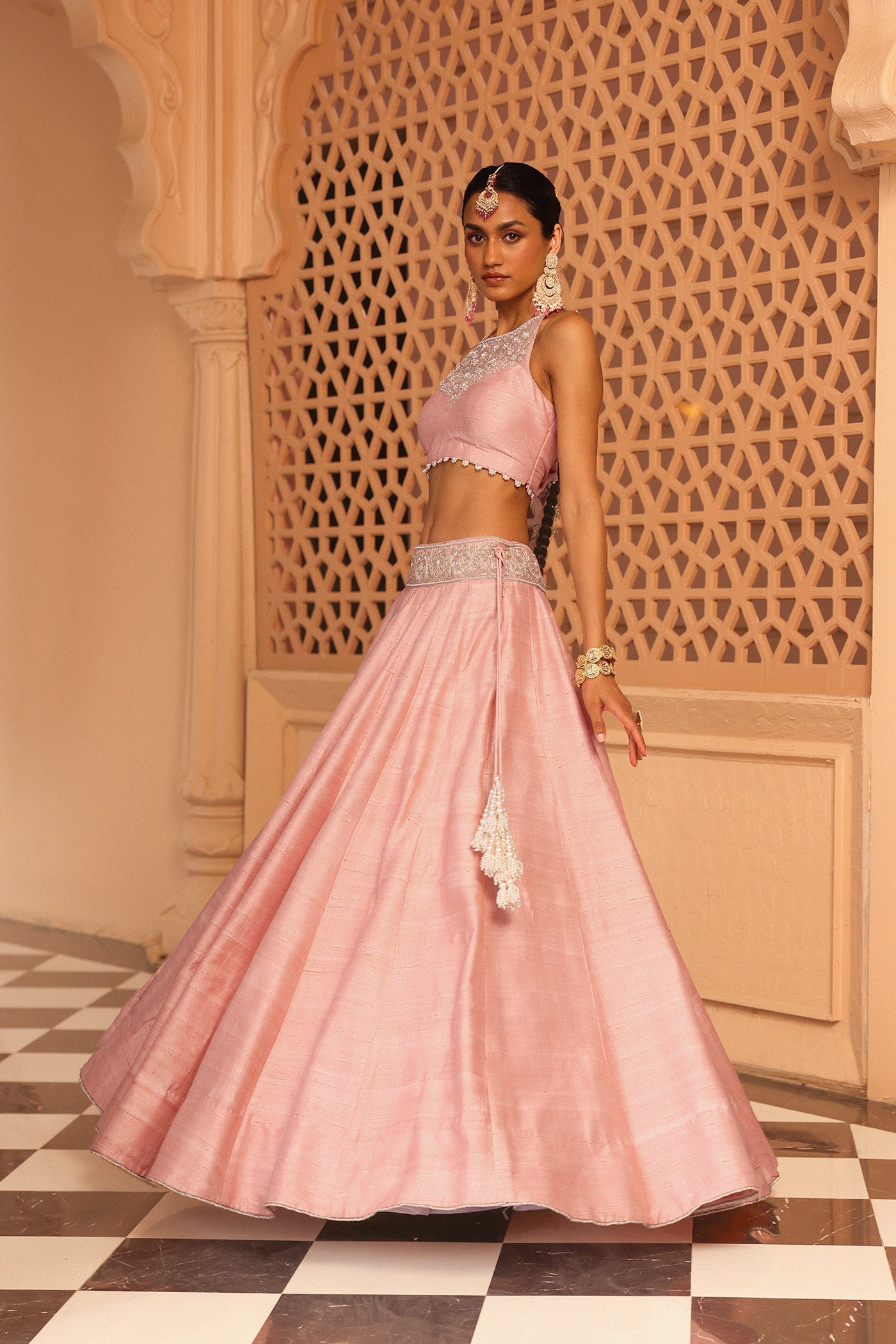 Humeyra - Rosepink Lehenga with Blouse and Dupatta