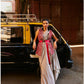 Concrete Grey Pre Stitched Saree With Jacket