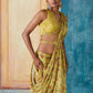 Lime Printed Draped Saree