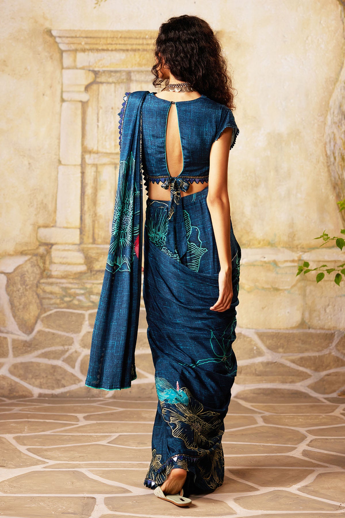 BLUE PREDRAPPED SAREE