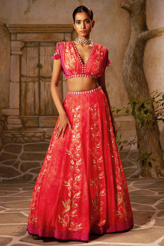 PEACH LEHENGA SET