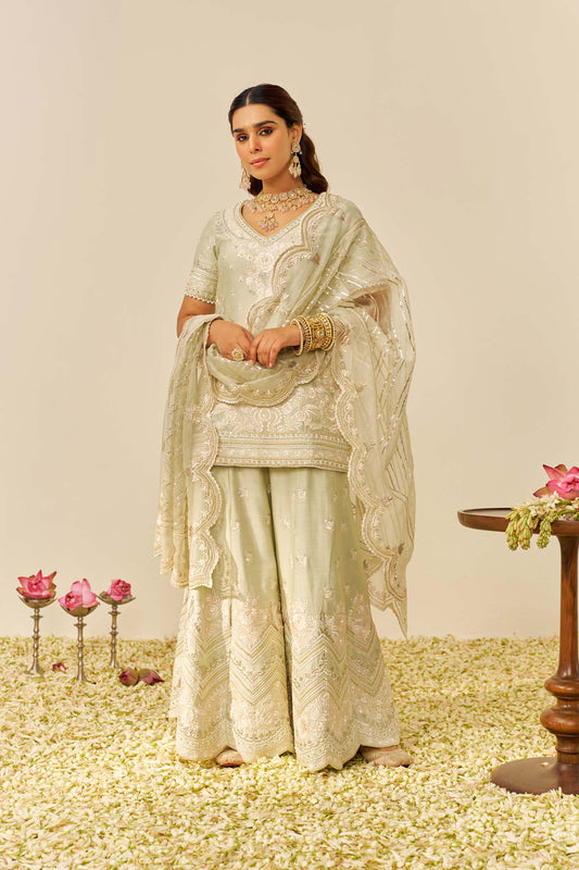 SAMEEHA - SHORT KURTA WITH SHARARA