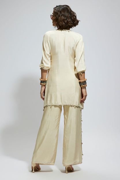 Ivory Metal Embellished Mask Coord Set