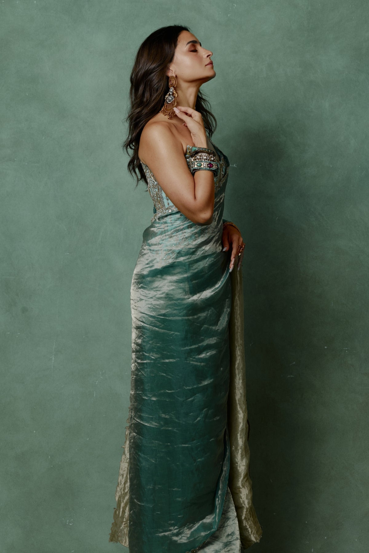 Ocean Breeze Corset Saree