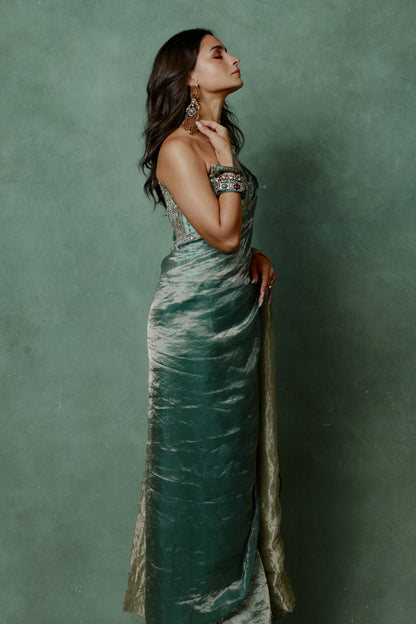 Ocean Breeze Corset Saree