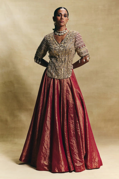Red lehenga set