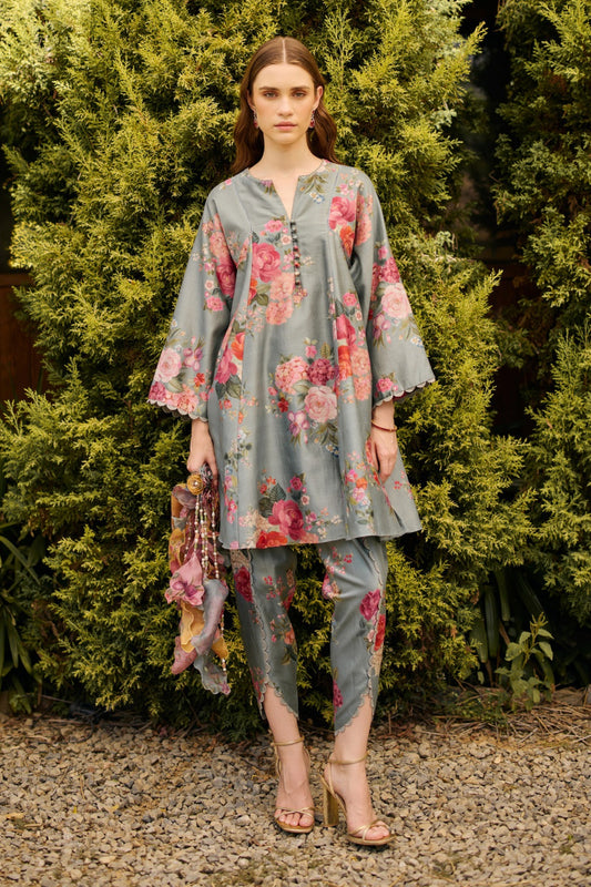 POWDER BLUE FLORAL PRINT