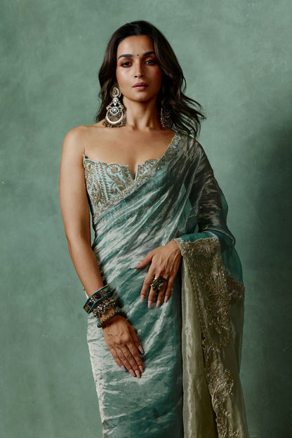 Ocean Breeze Corset Saree