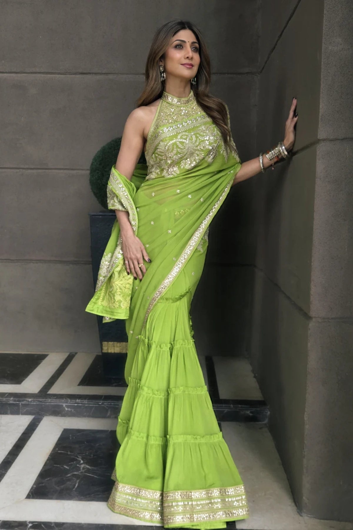 Shilpa Shetty in Naaz Saree Set
