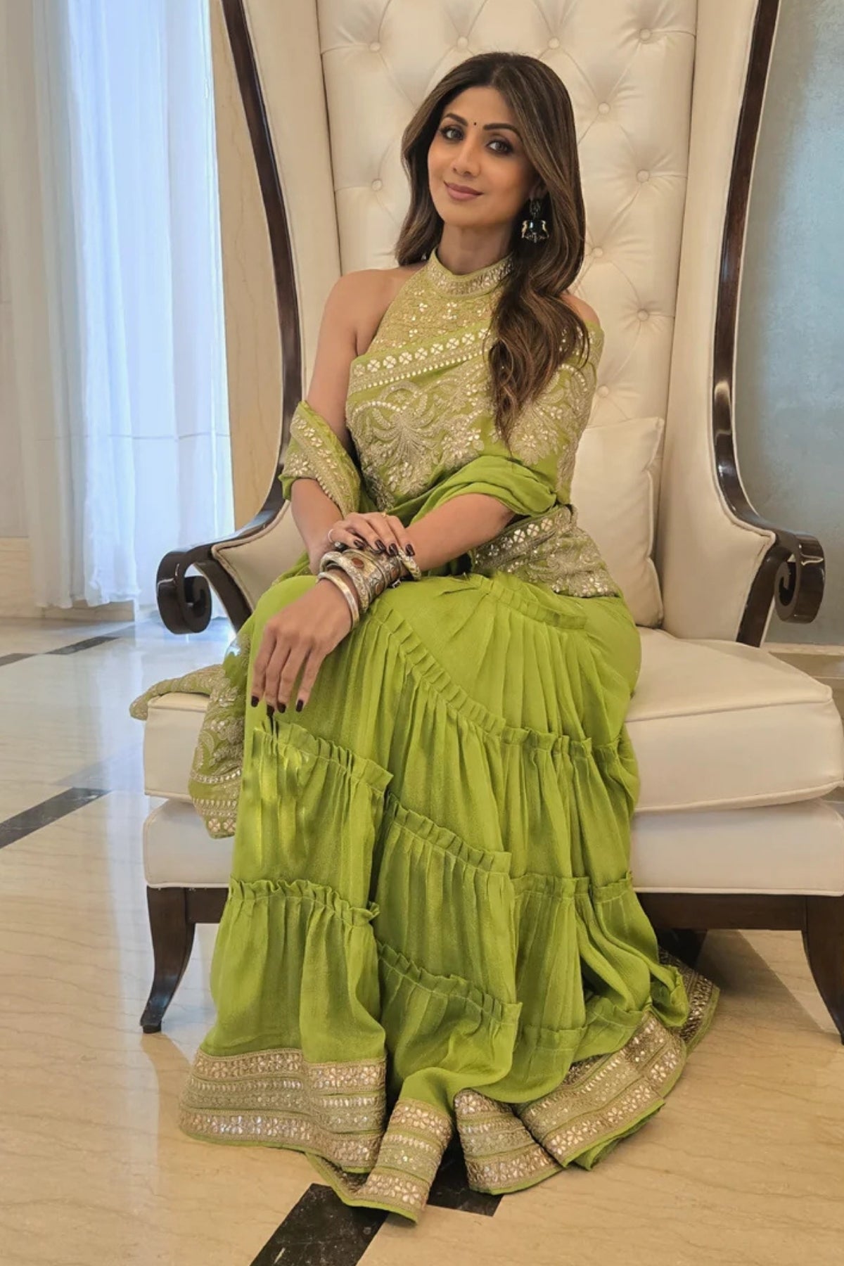 Shilpa Shetty in Naaz Saree Set