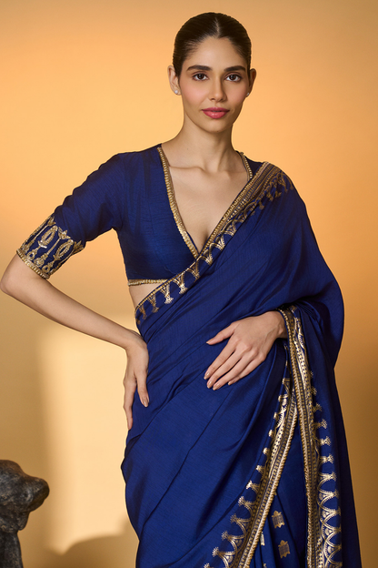 Navy Blue Amber Arches Saree