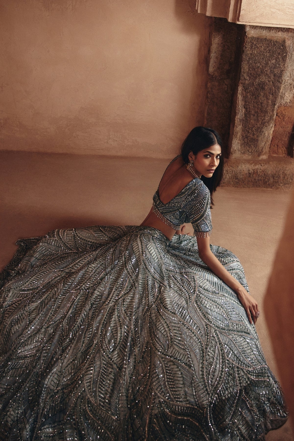 ICE BLUE FULLY EMBELLISHED LEHENGA SET