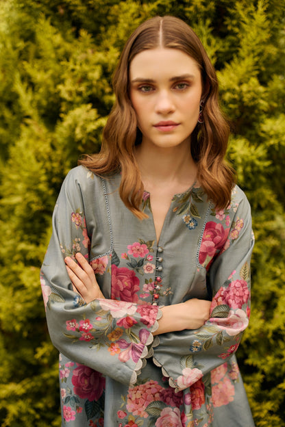 POWDER BLUE FLORAL PRINT