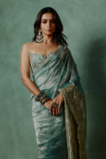 Ocean Breeze Corset Saree