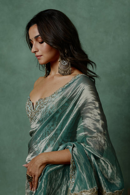 Ocean Breeze Corset Saree