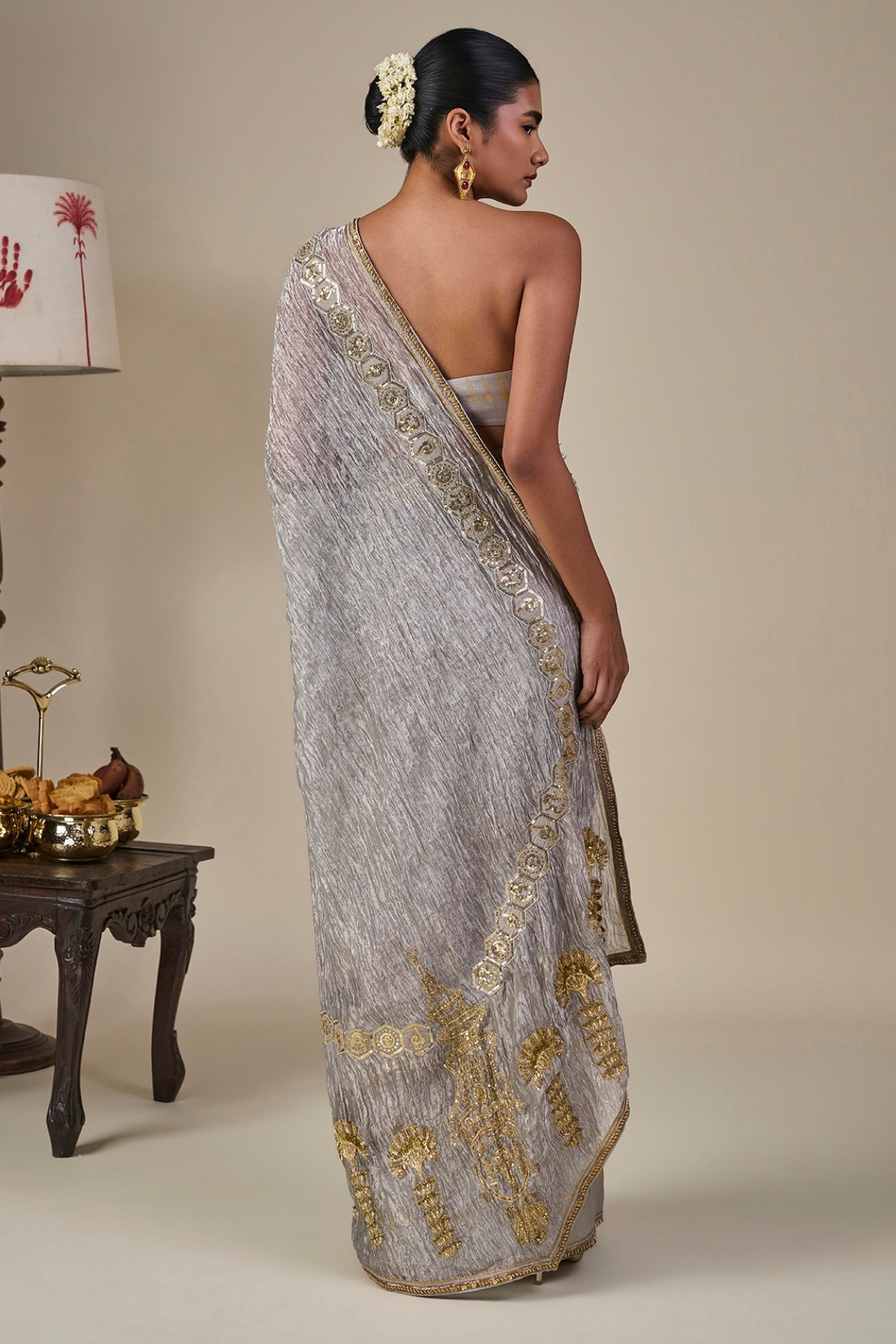 Grey Kathakali Malabar Saree