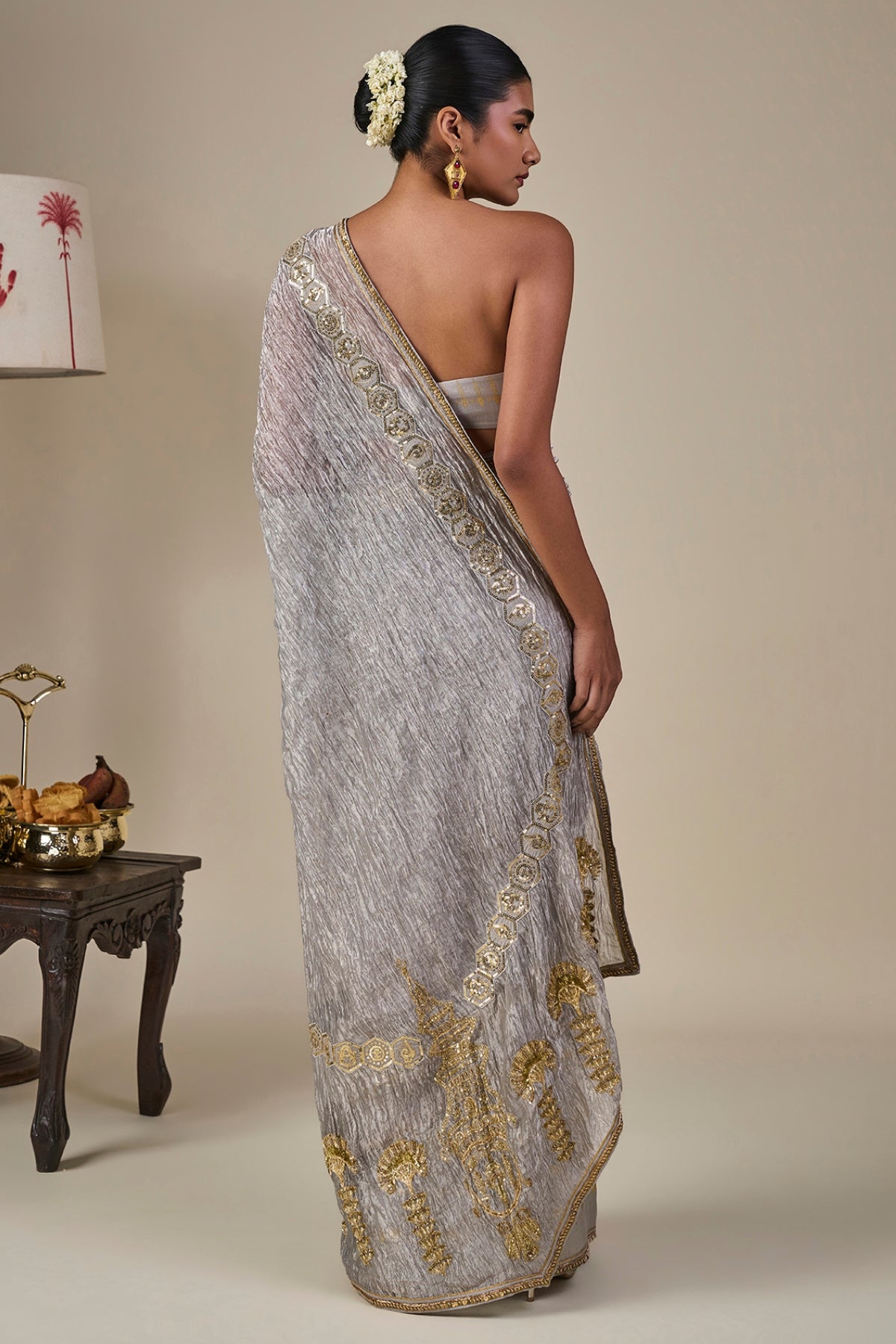 Grey Kathakali Malabar Saree