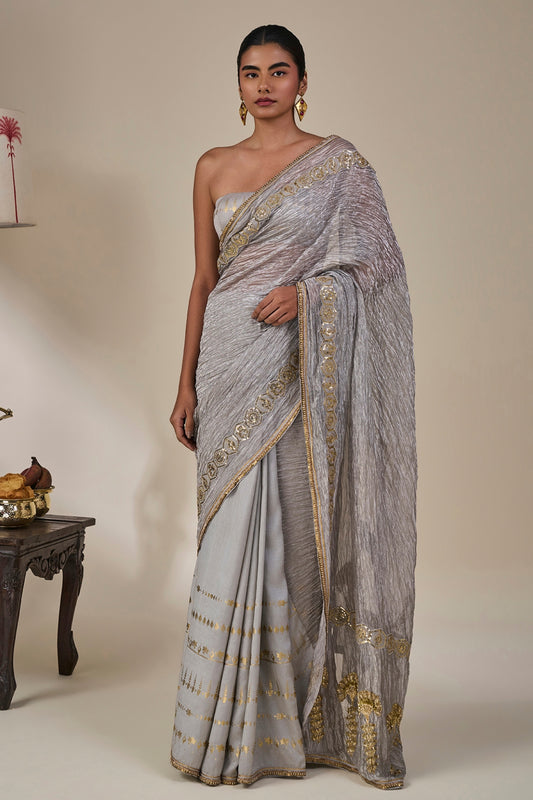 Grey Kathakali Malabar Saree