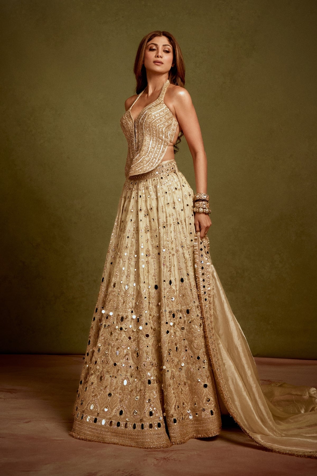 Shilpa Shetty In Saanjh Lehenga Set