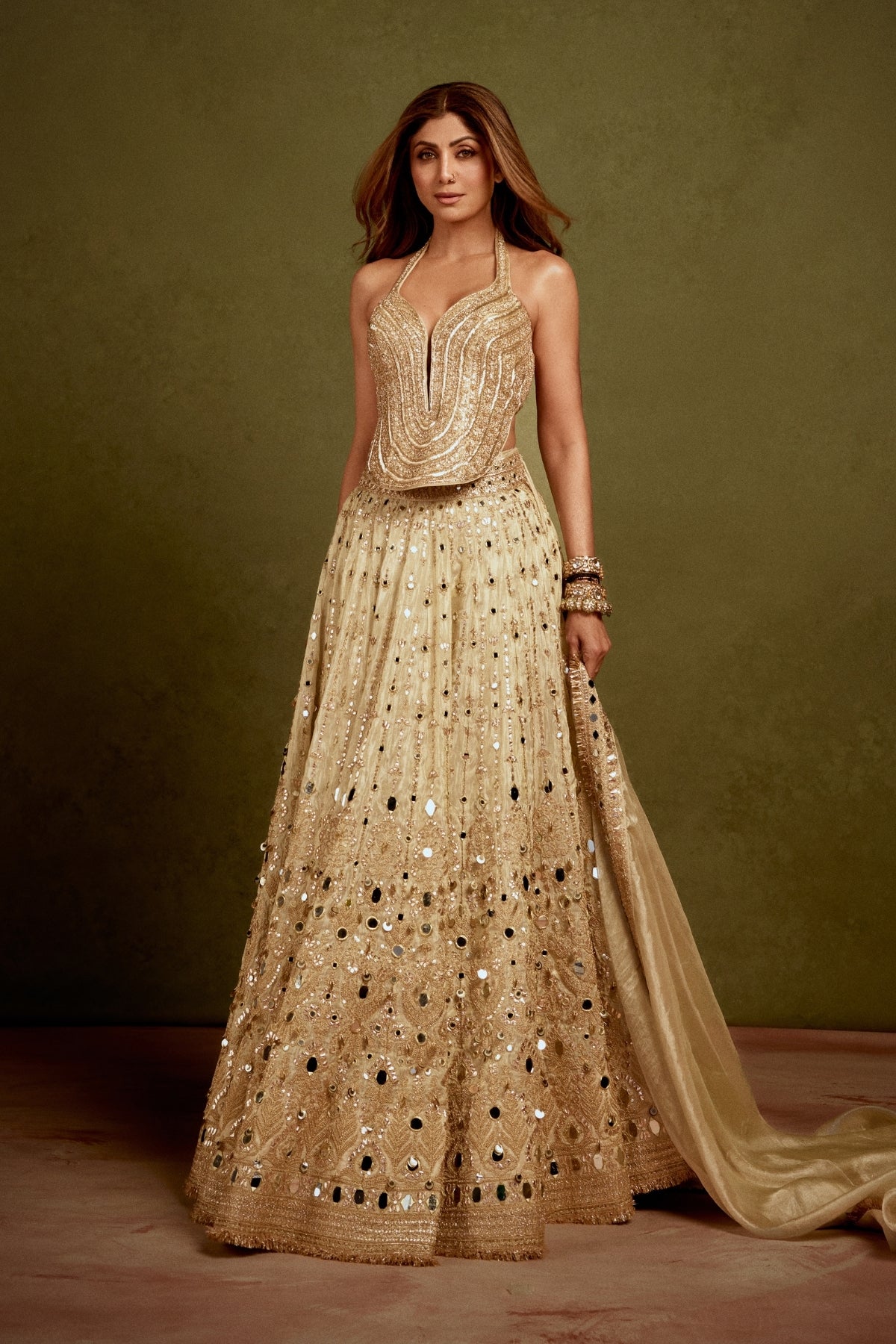 Shilpa Shetty In Saanjh Lehenga Set