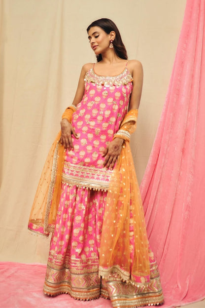 Hebah Patel in Ravina Strappy Sharara Set