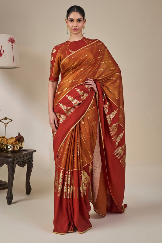 Rust The Heirloom Saree