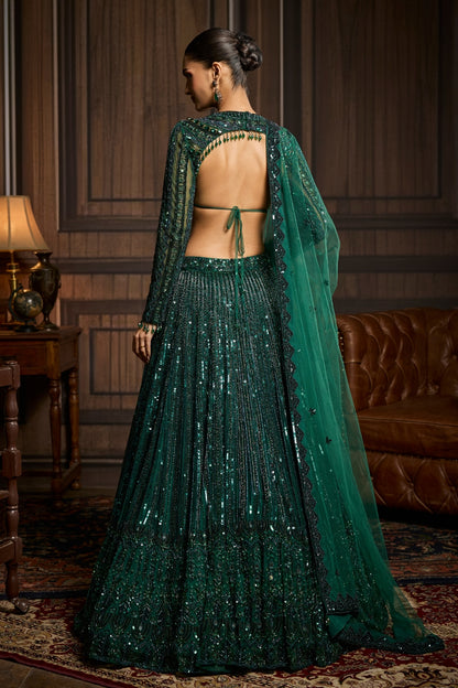 EMERALD GREEN EMBELLISHED LEHENGA SET