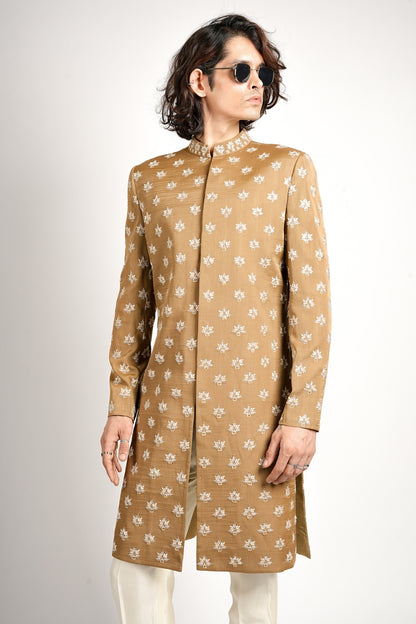 Niro Bronzed Gold Sherwani Set