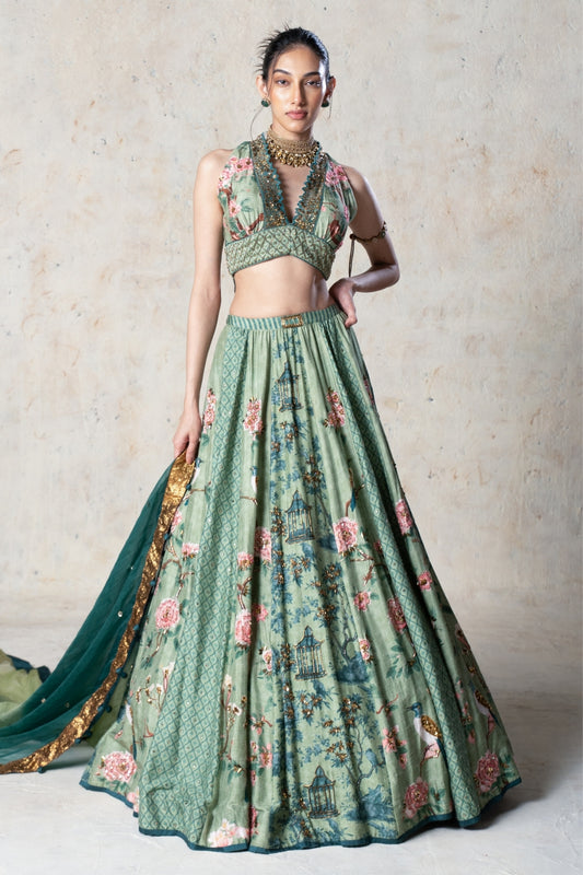 Emerald symphony Lehenga Set