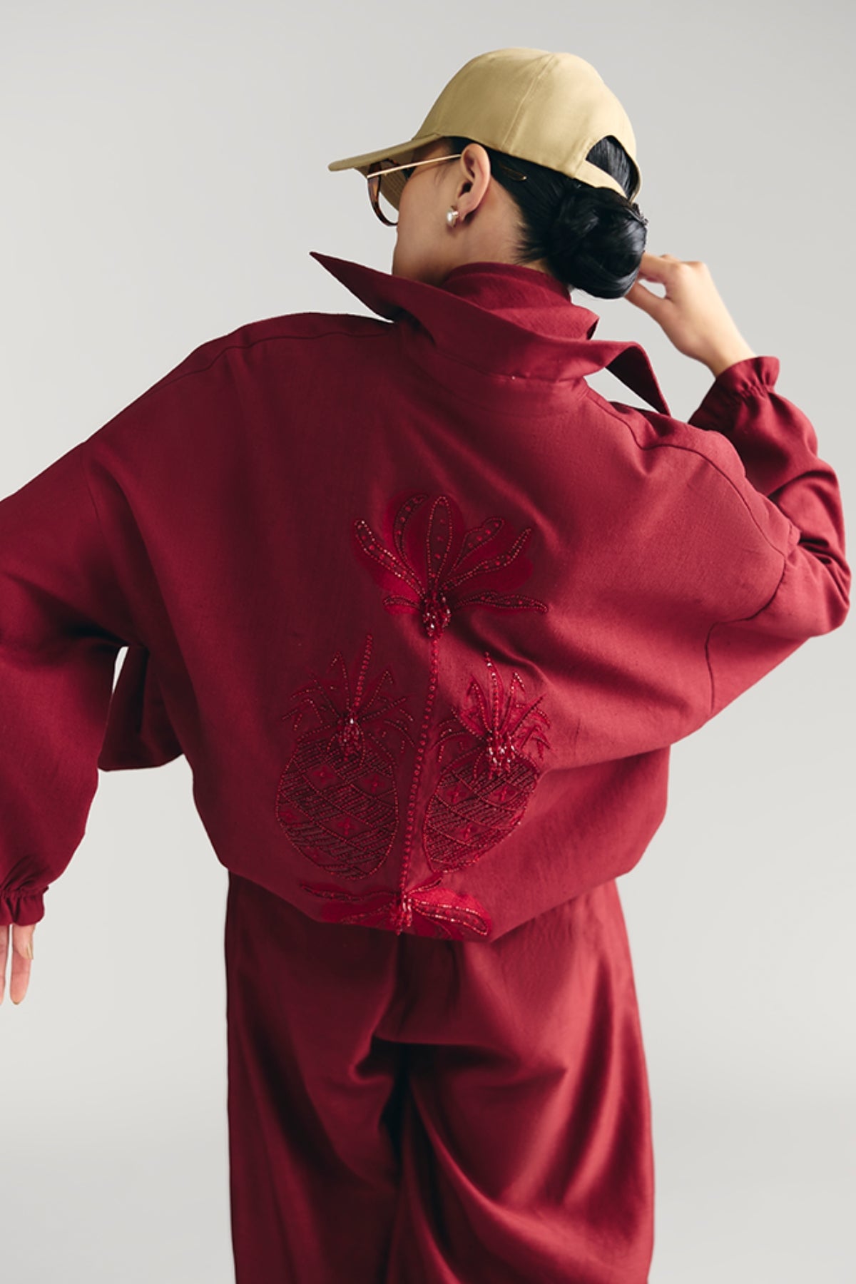 Maroon Pine-Code Co-Ord Set