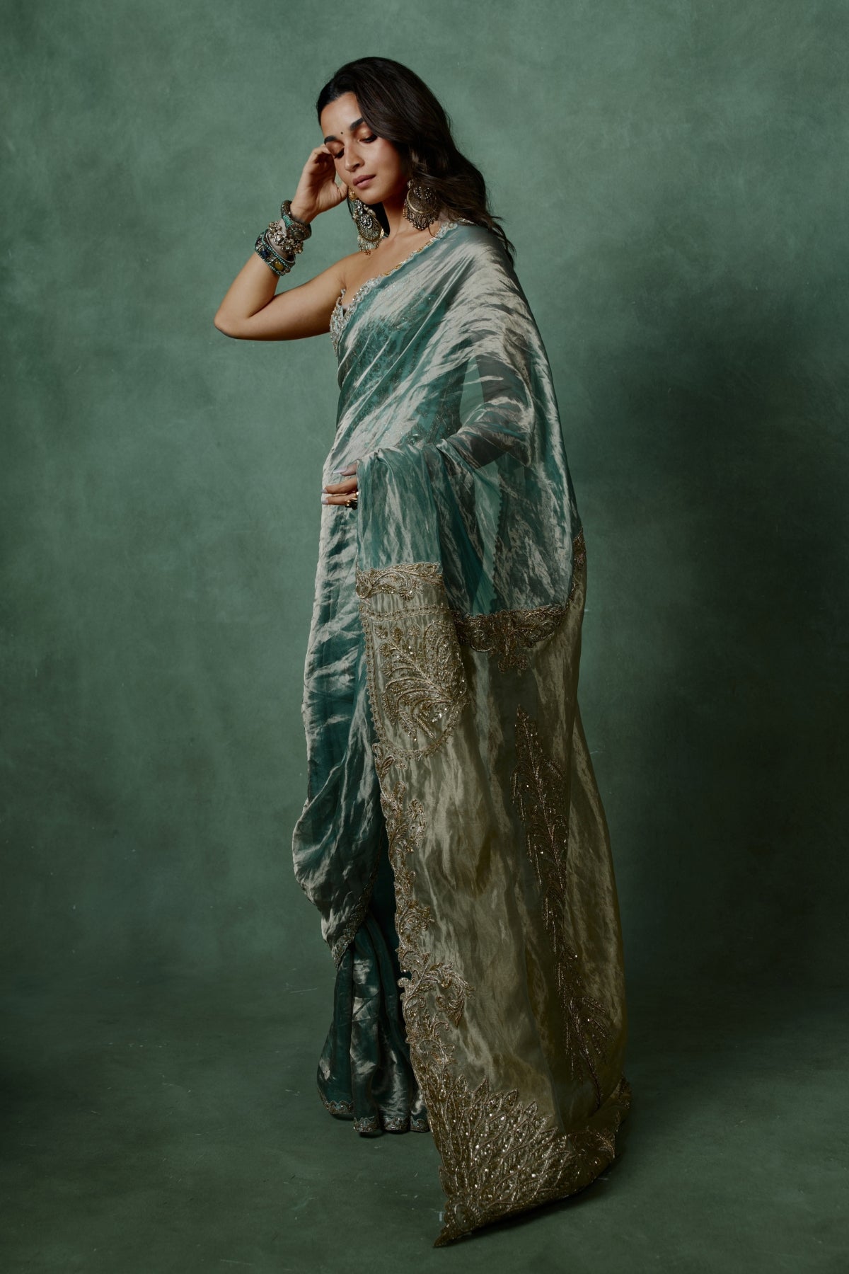 Ocean Breeze Corset Saree