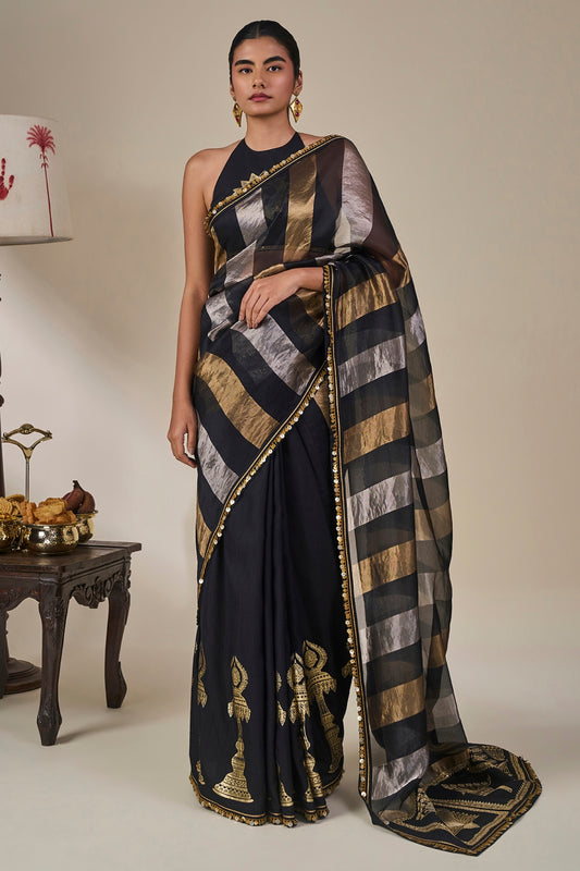 Black The Glided Lantern Saree