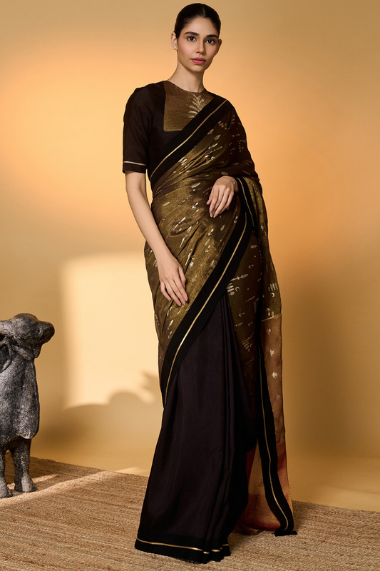 Midnight Amber Saree