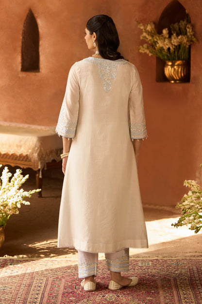 Sahabat - Daisy Ivory With Blue Kaaftan With Salwar