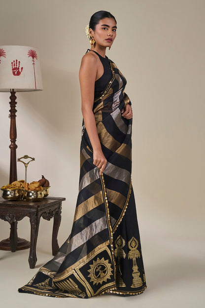 Black The Glided Lantern Saree