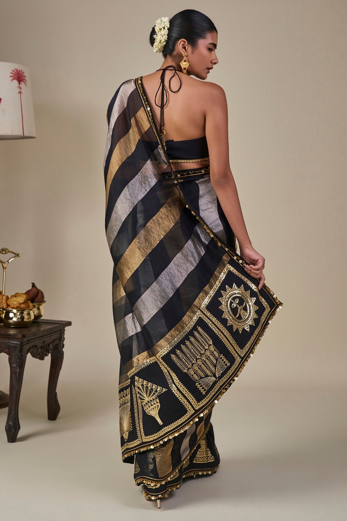 Black The Glided Lantern Saree
