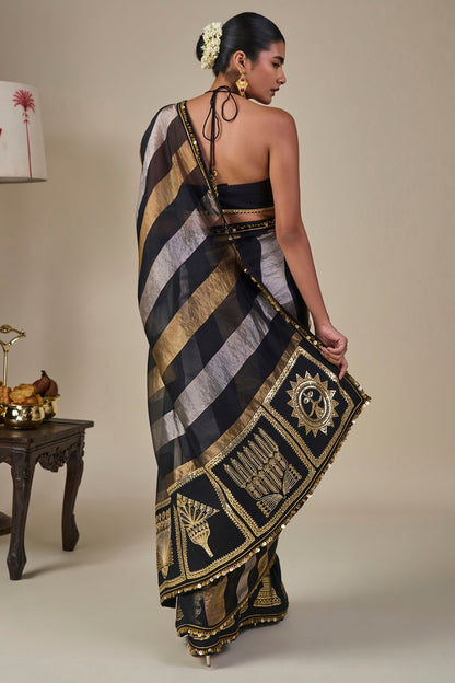 Black The Glided Lantern Saree