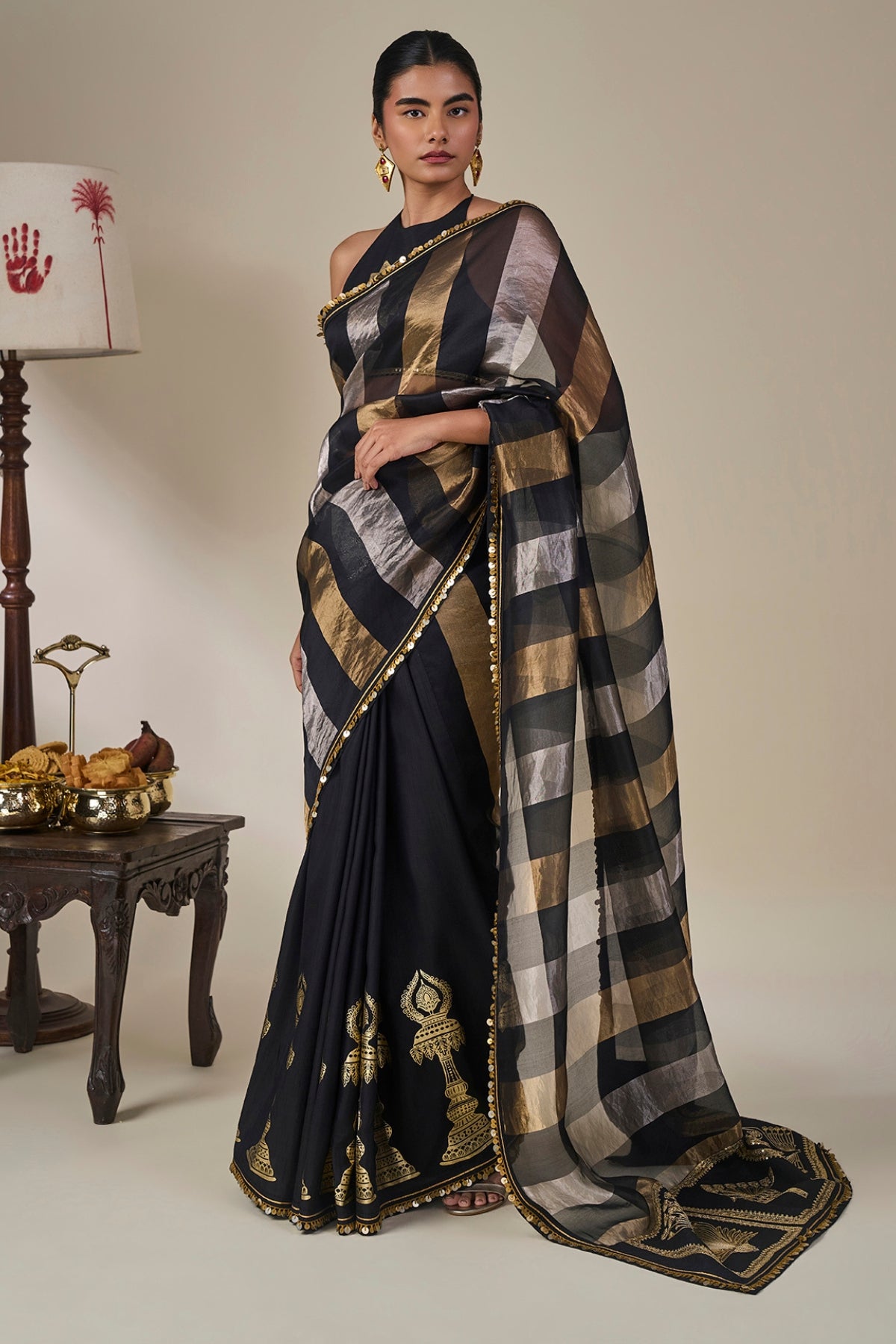 Black The Glided Lantern Saree