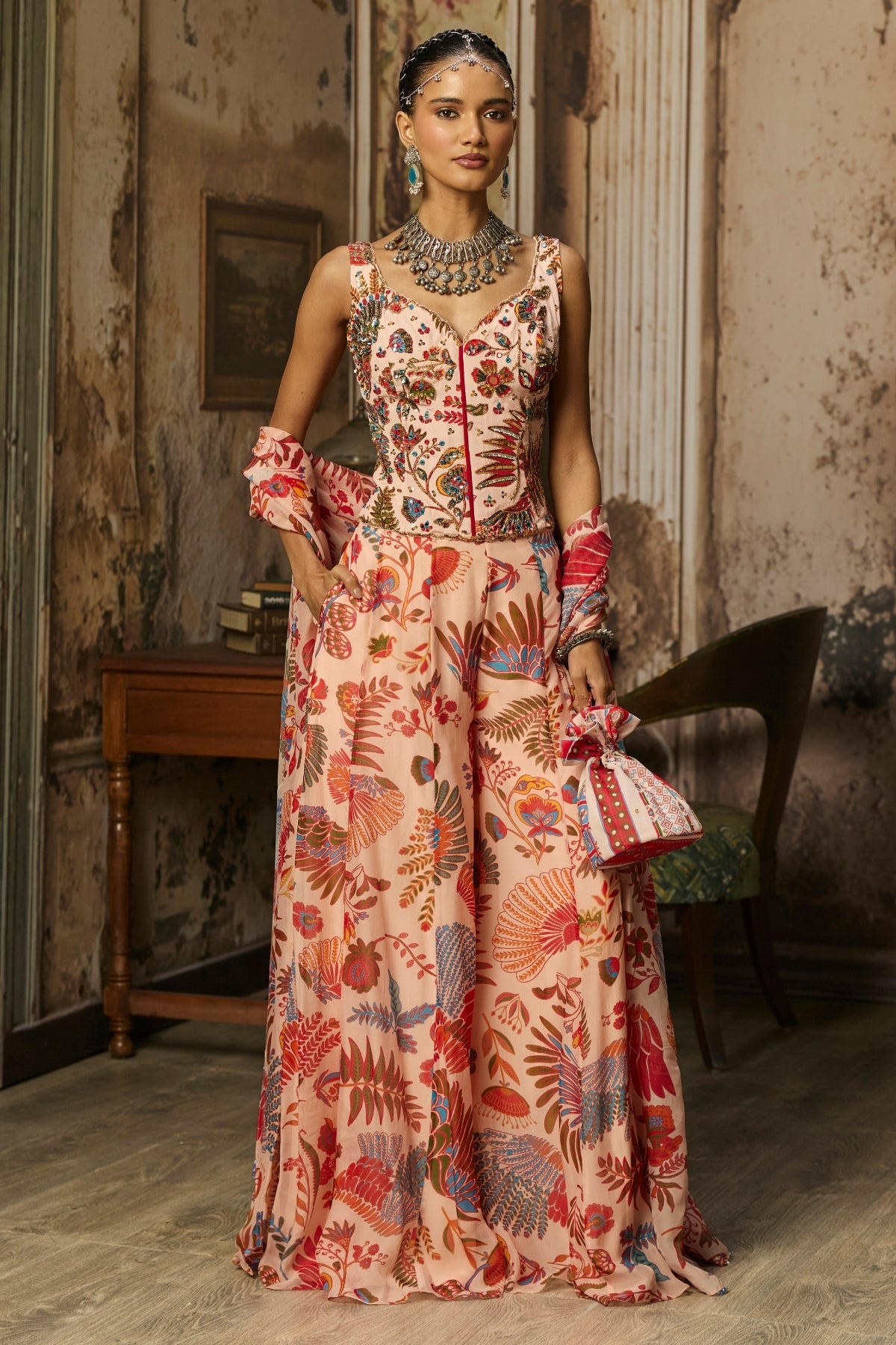 BLUSH PINK PRINTED AND HIGHLIGHTED CO-ORD SET