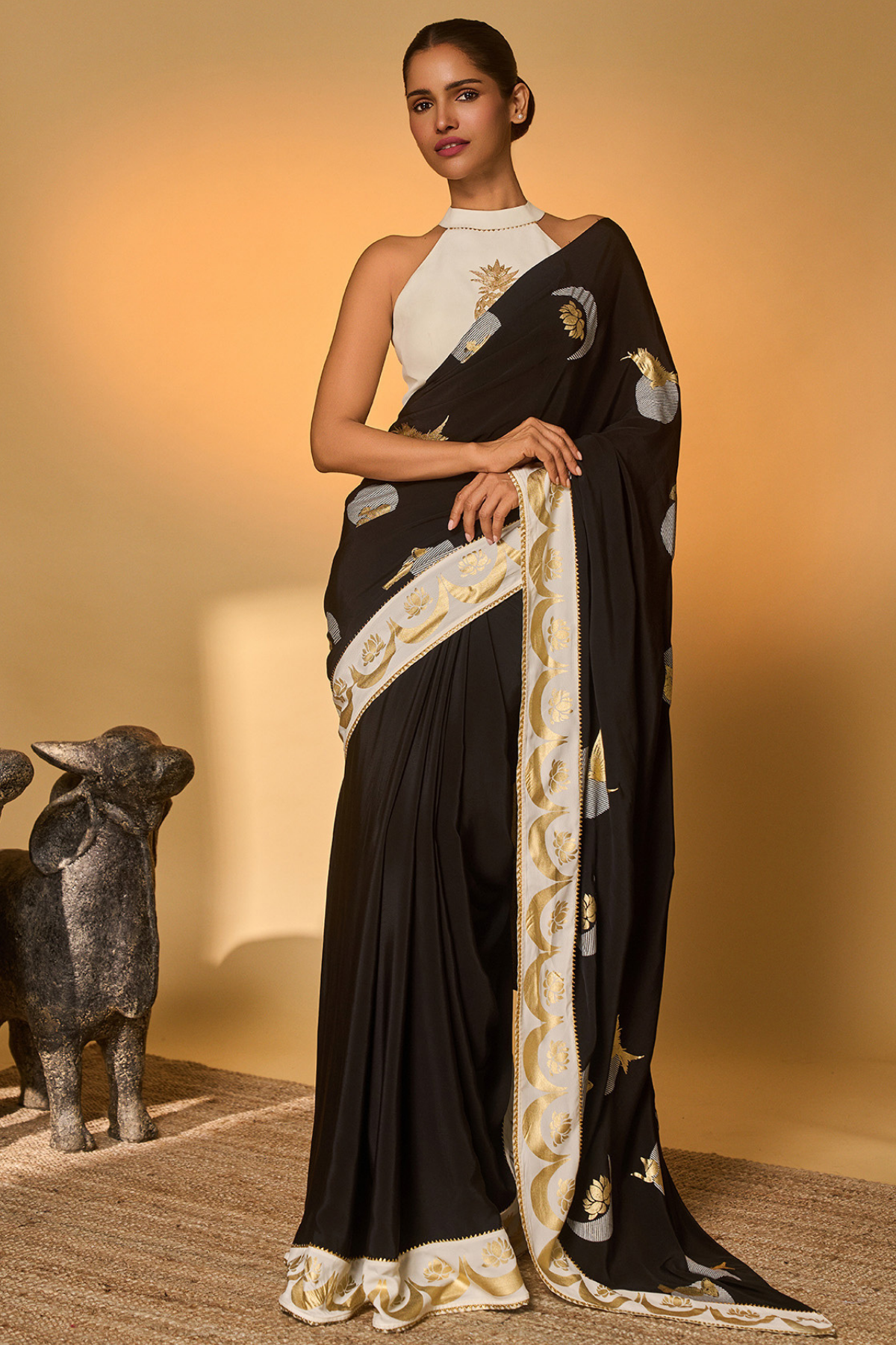 Black & White Polka All Charms Saree